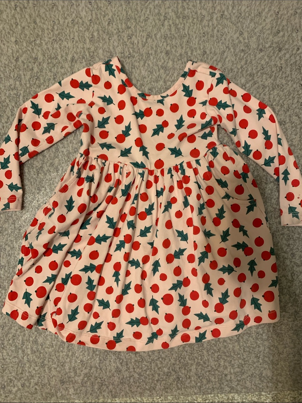 Hanna Andersson skater dress with pockets, holiday Holly berries *100% cotton*
